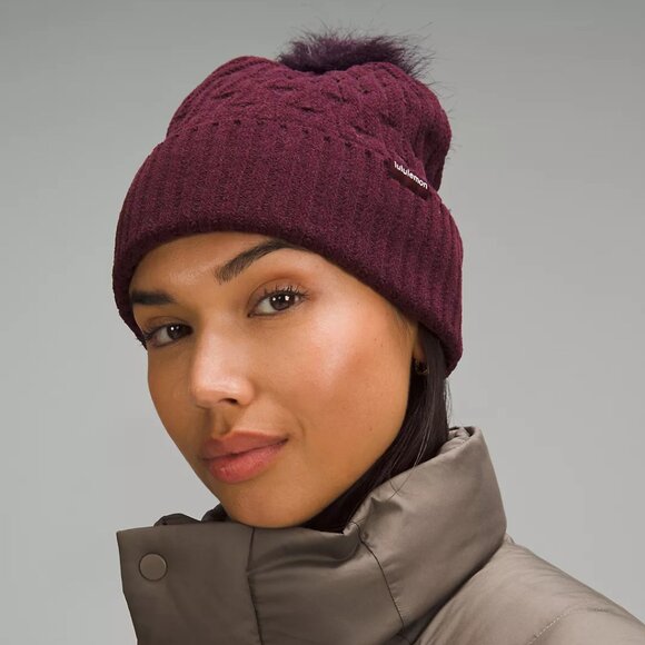 Lululemon Women's Cable Knit Pom Beanie - Picture 2 of 3